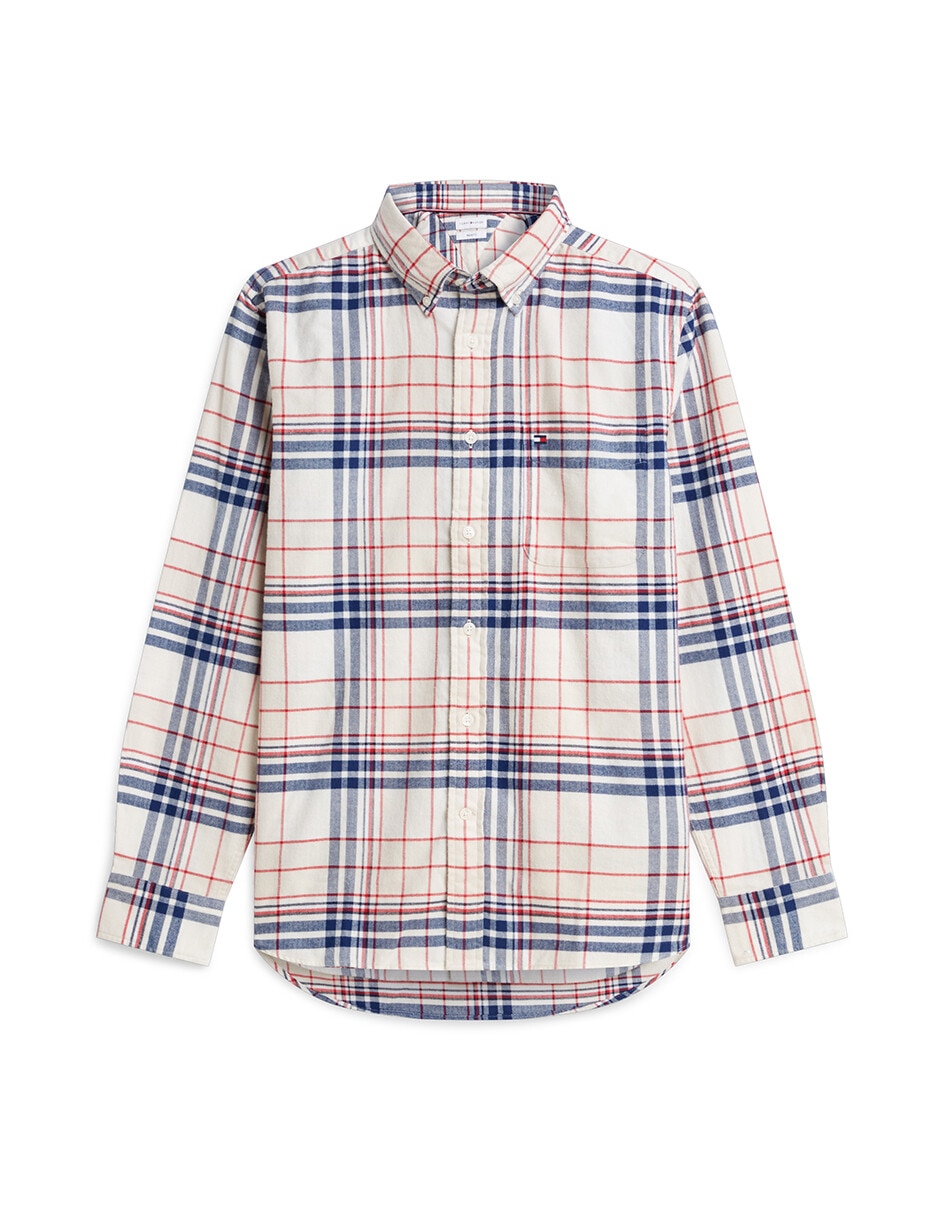 Camisa casual de algodón manga larga para hombre
