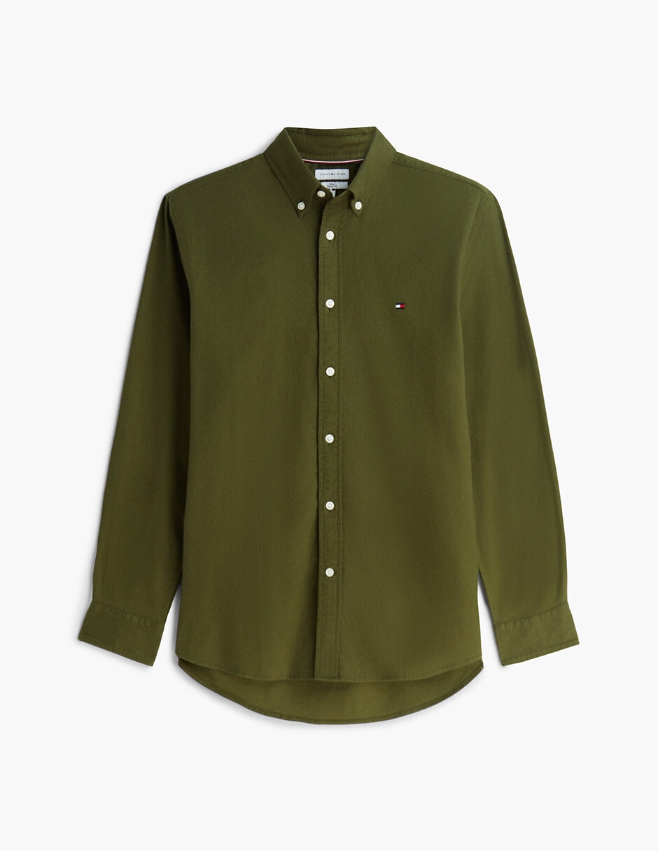 Camisa casual Hilfiger de algodón manga larga para hombre 3