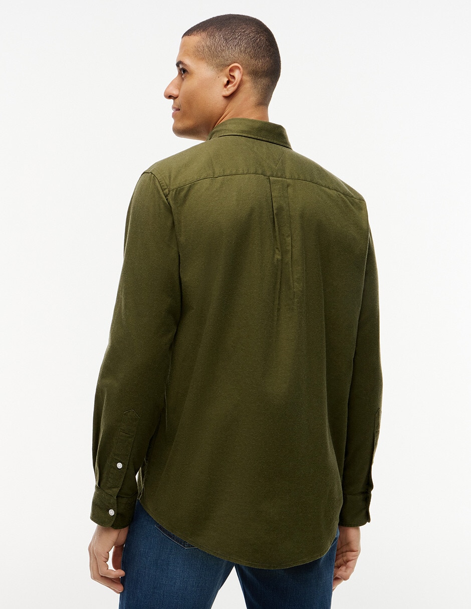Camisa casual Hilfiger de algodón manga larga para hombre 6