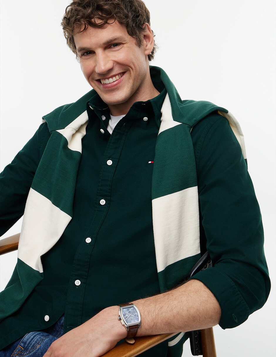 Camisa casual de algodón manga larga para hombre 3