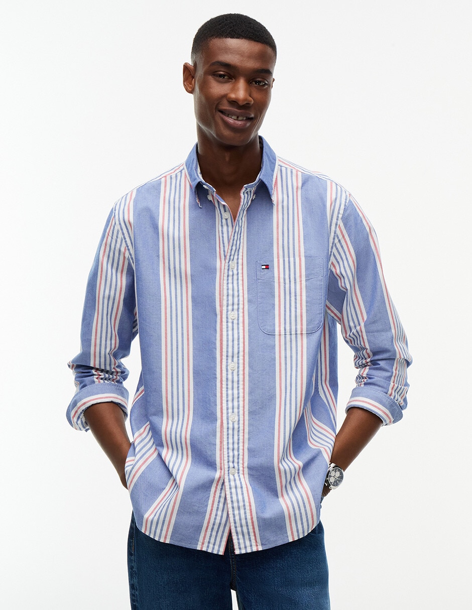 Camisa casual de algodón manga larga para hombre Camisa casual de algodón manga larga para hombre