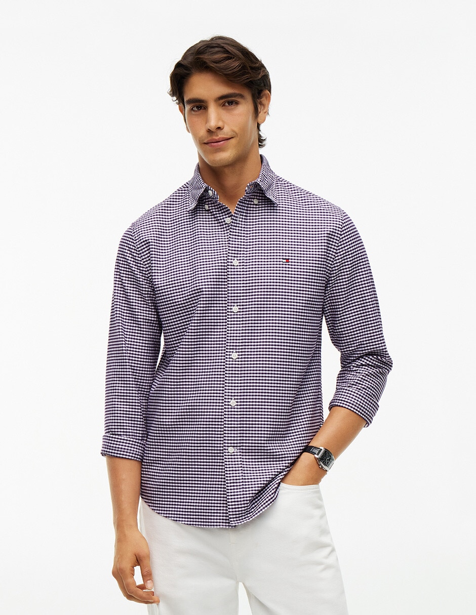 Camisa casual de algodón manga larga para hombre Camisa casual de algodón manga larga para hombre