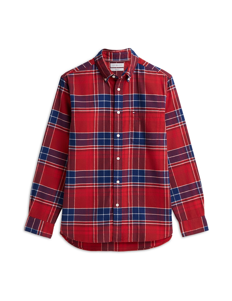 Camisa casual de algodón manga larga para hombre