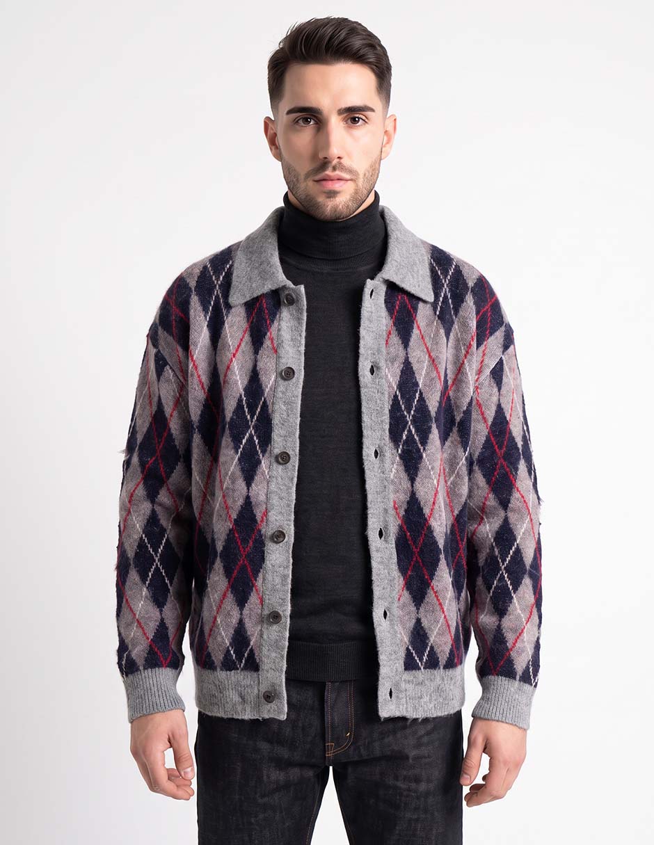 Suéter cuello camisero para hombre 4