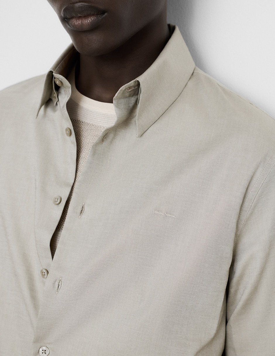 Camisa casual de algodón manga larga para hombre 5