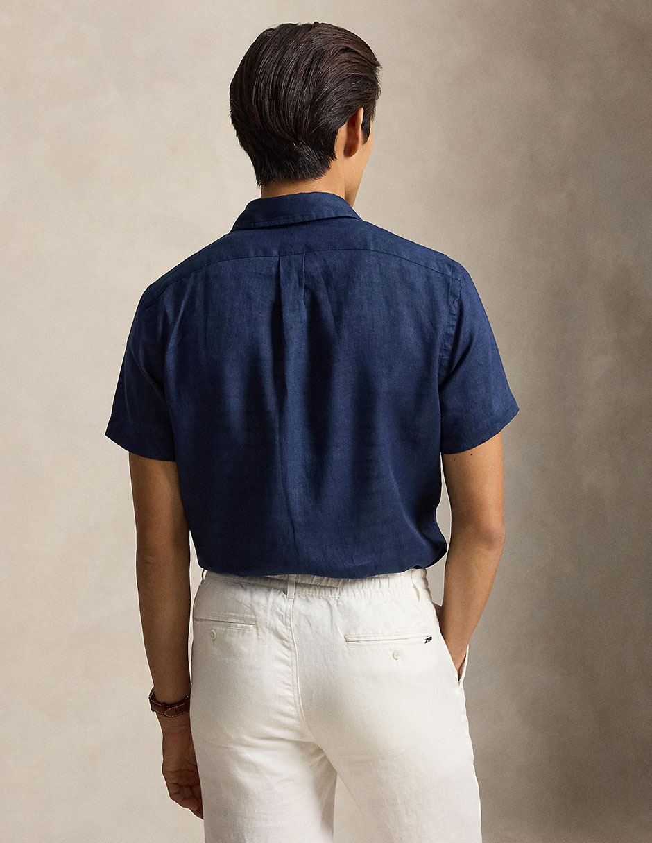 Camisa casual de algodón manga corta para hombre 12