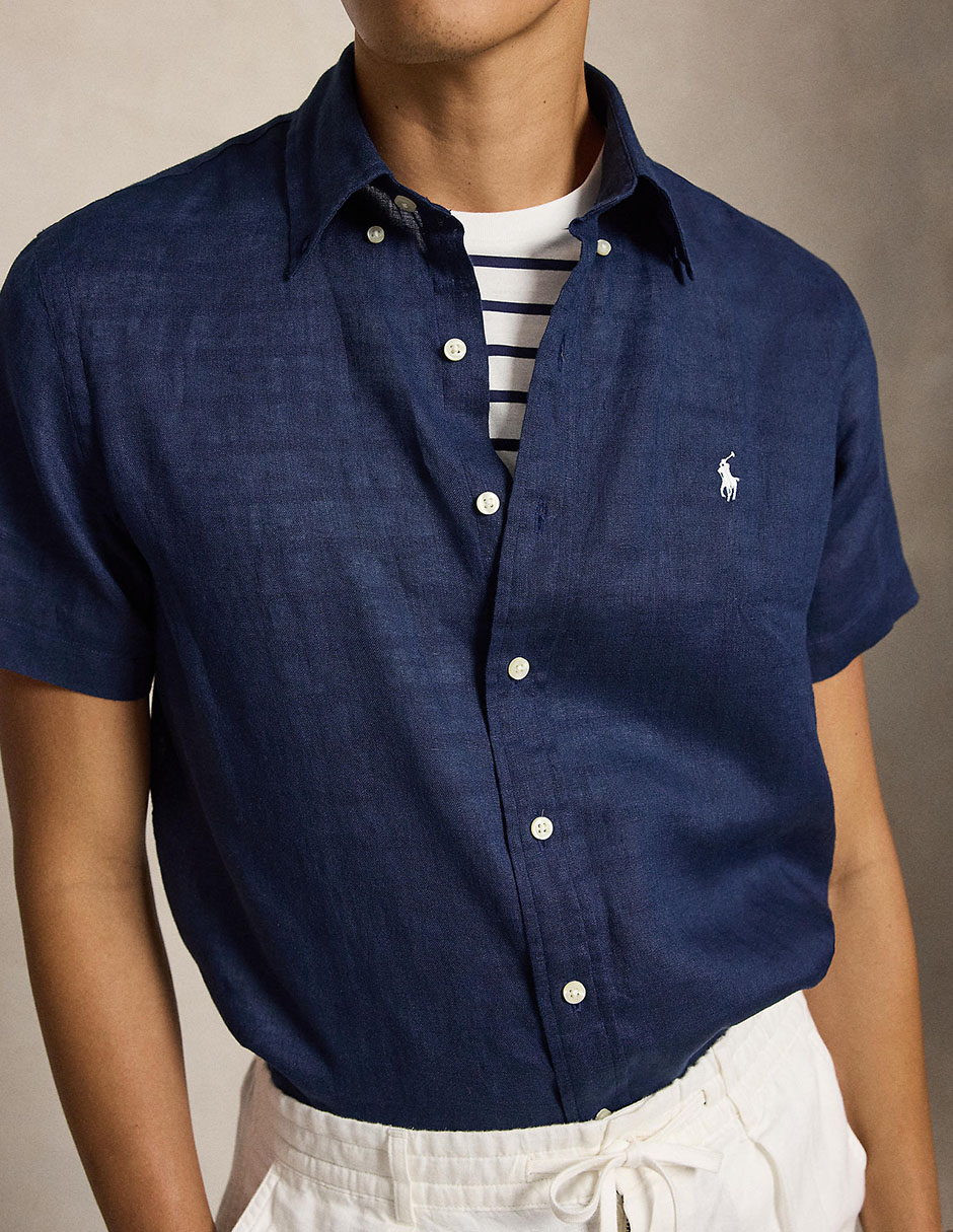 Camisa casual de algodón manga corta para hombre 4