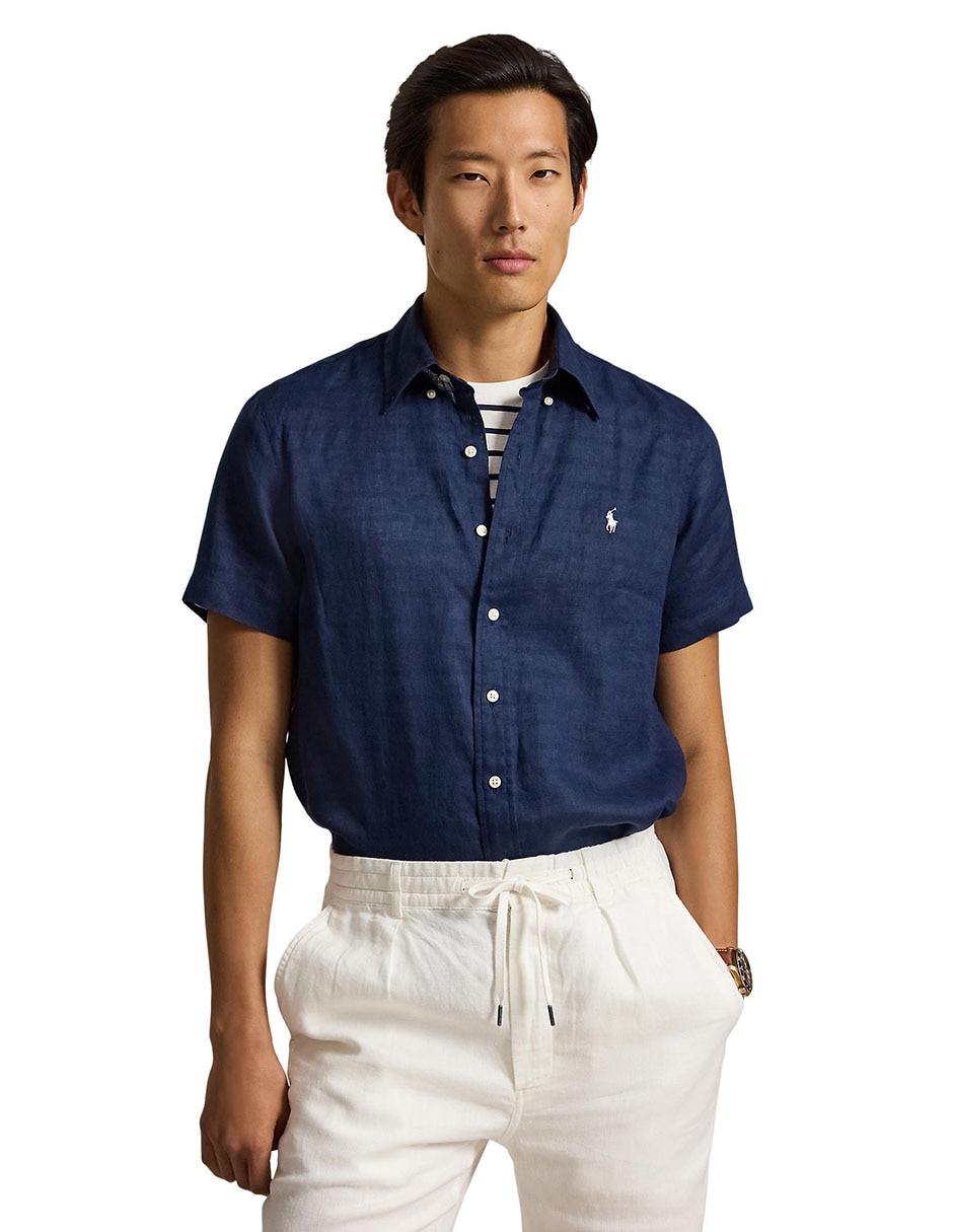 Camisa casual de algodón manga corta para hombre 10