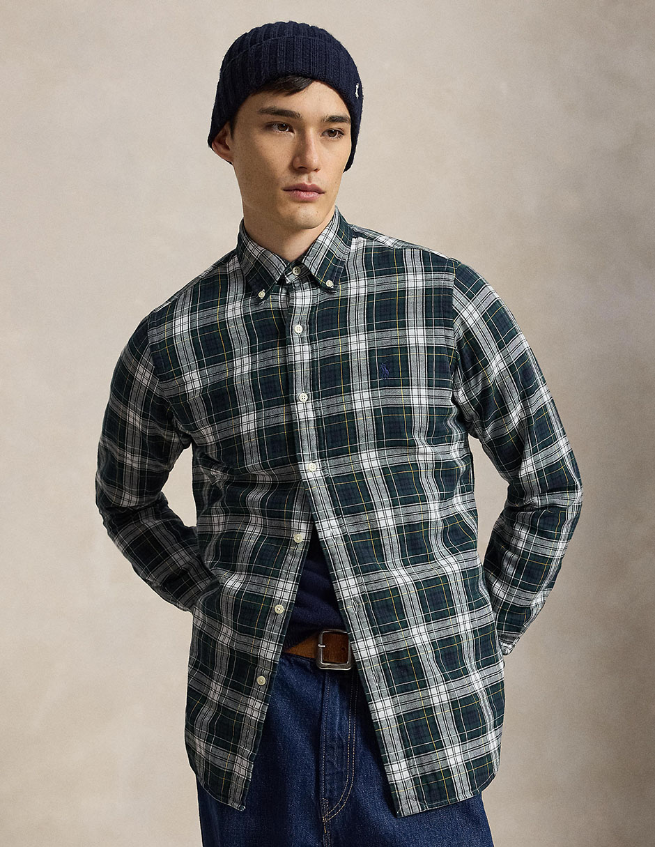 Camisa casual de algodón manga larga para hombre Camisa casual de algodón manga larga para hombre