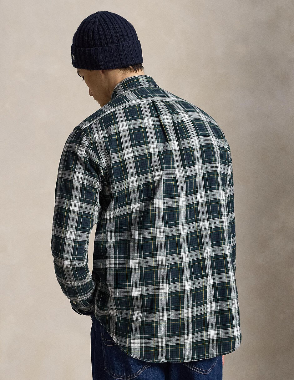 Camisa casual de algodón manga larga para hombre 6
