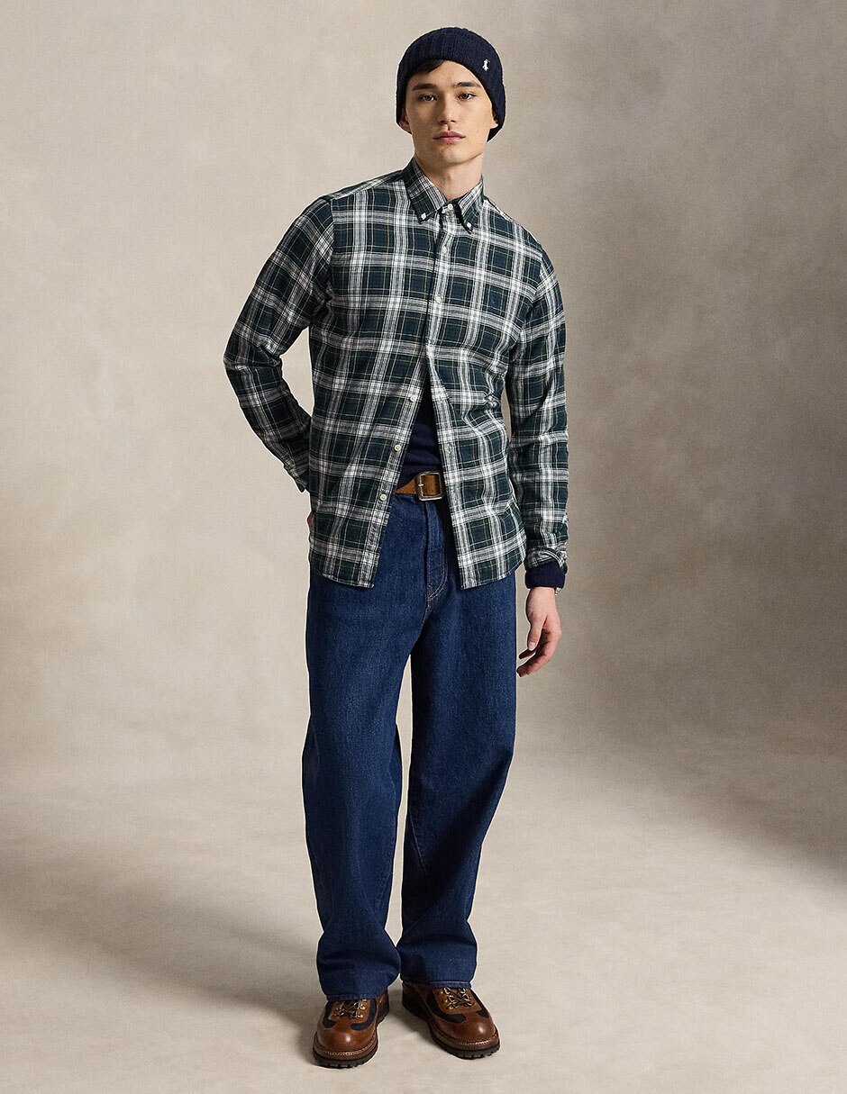 Camisa casual de algodón manga larga para hombre 5