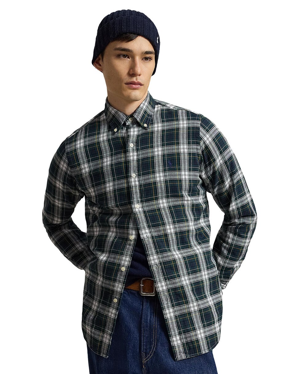 Camisa casual de algodón manga larga para hombre 2