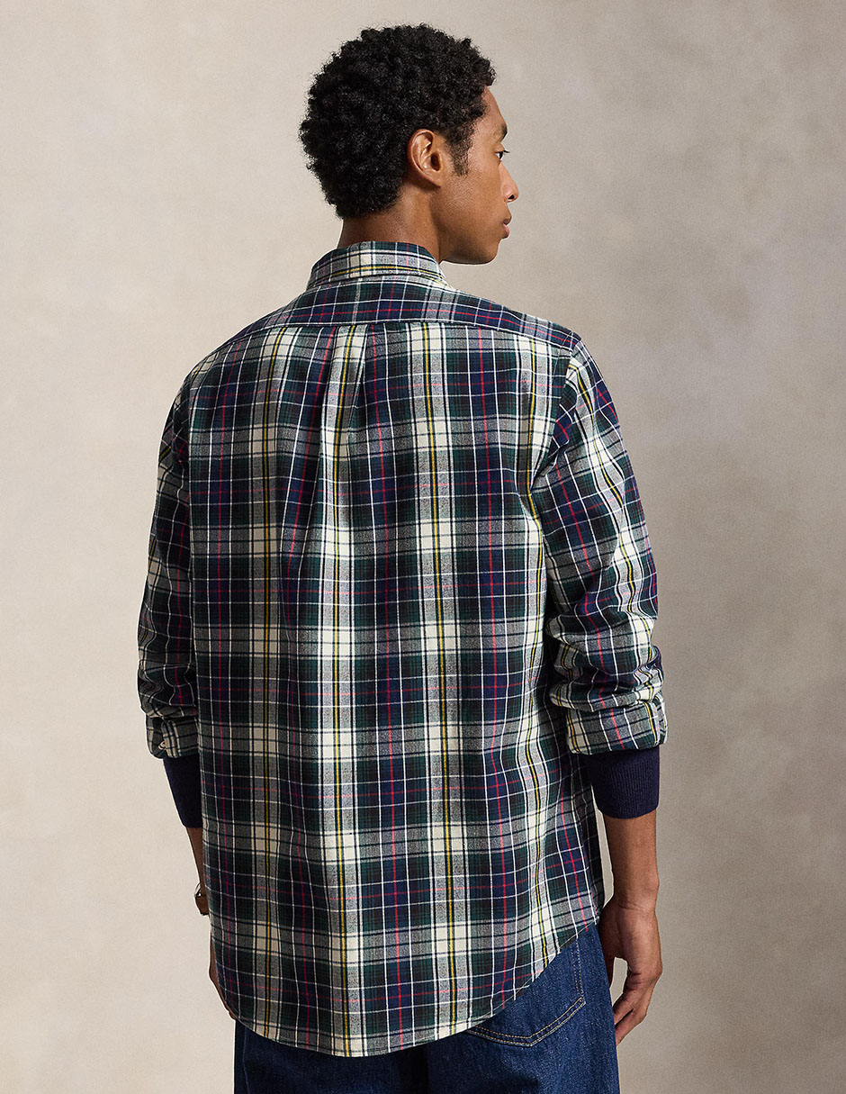 Camisa casual de algodón manga larga para hombre 6