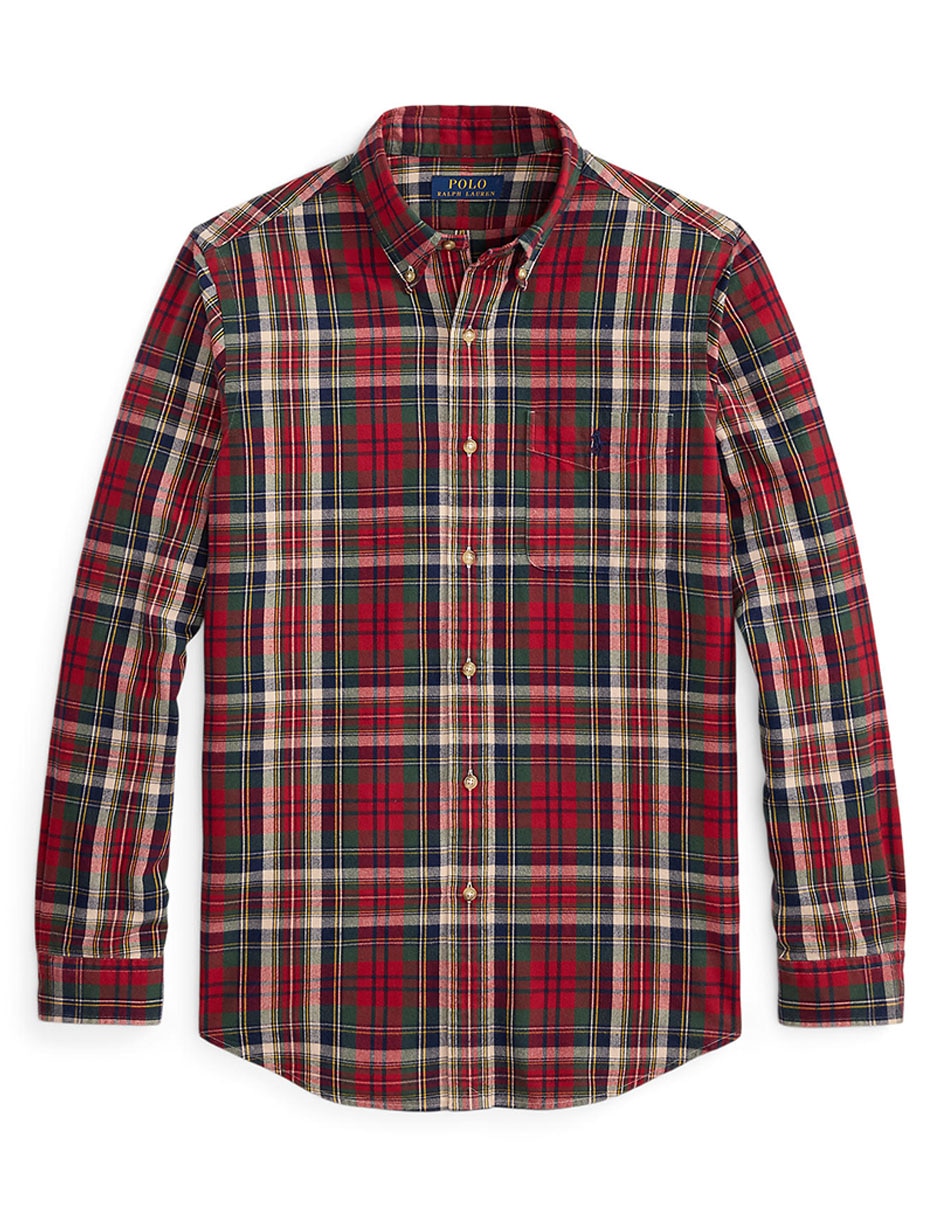 Camisa casual de algodón manga larga para hombre