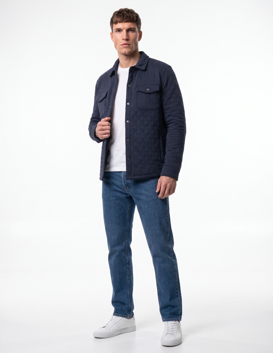 Sobrecamisa business casual de algodón manga larga para hombre 3