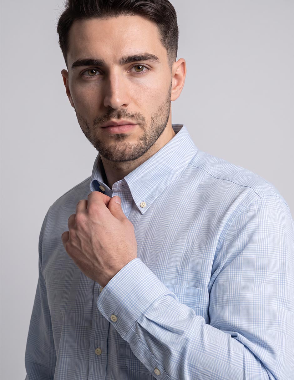 Camisa business casual de algodón manga larga para hombre 2