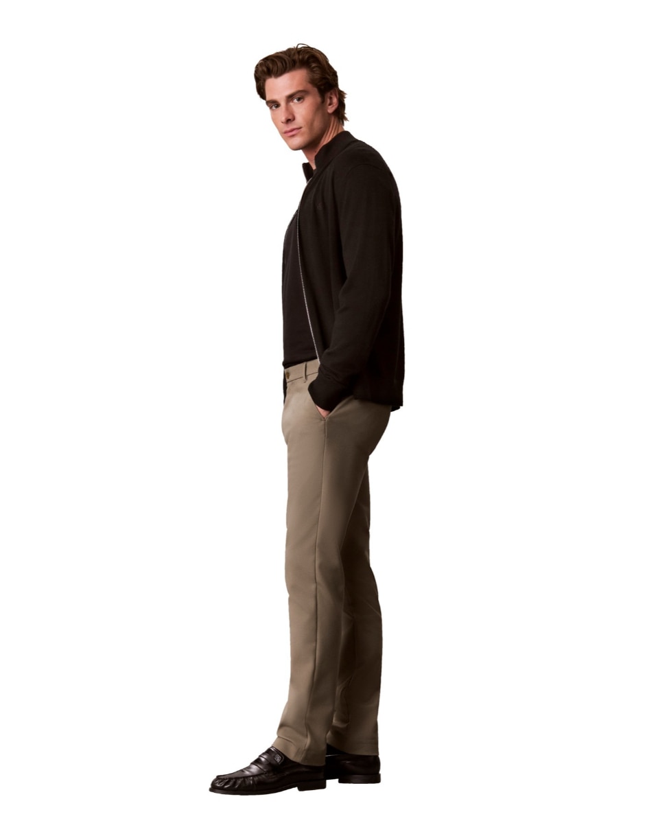 Pantalón casual regular slim modern stretch trouser para hombre 5