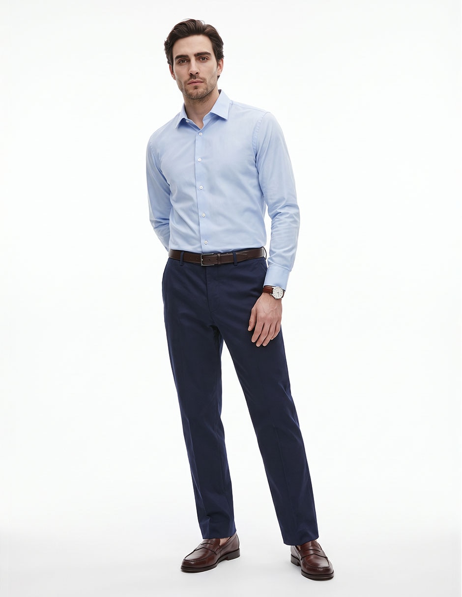 Pantalón de vestir straight de algodón para hombre