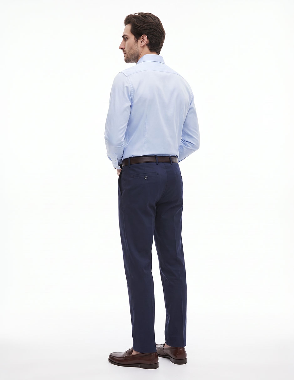 Pantalón de vestir straight de algodón para hombre 4