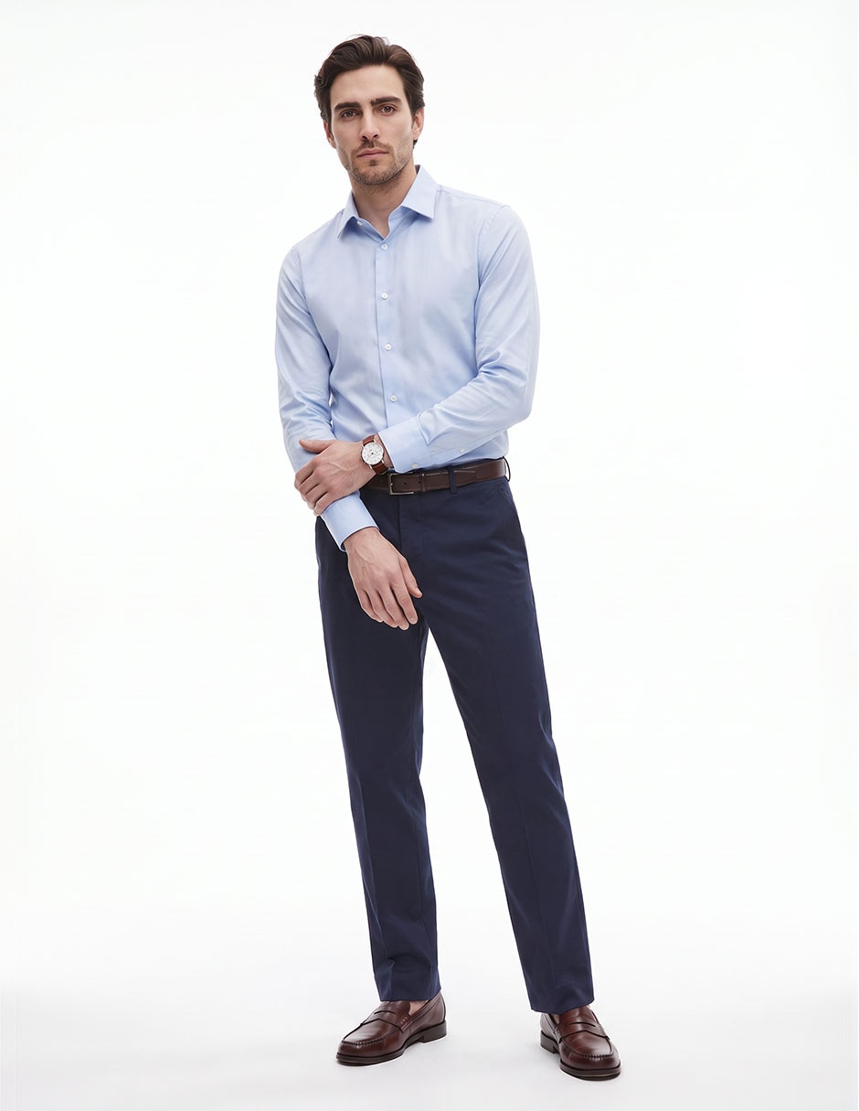 Pantalón de vestir straight de algodón para hombre 2