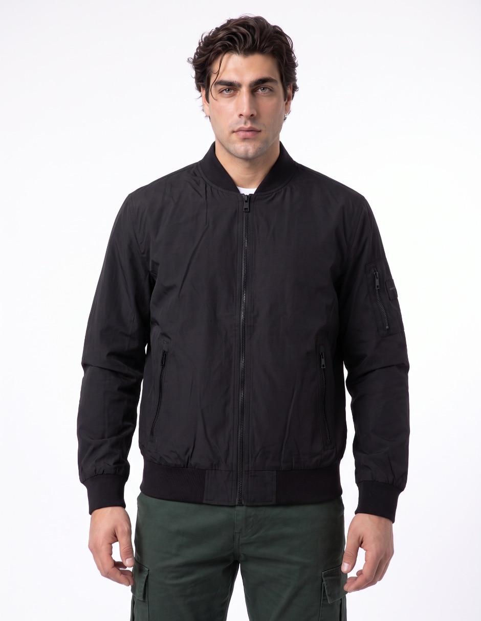 Chamarra bomber sin capucha para hombre