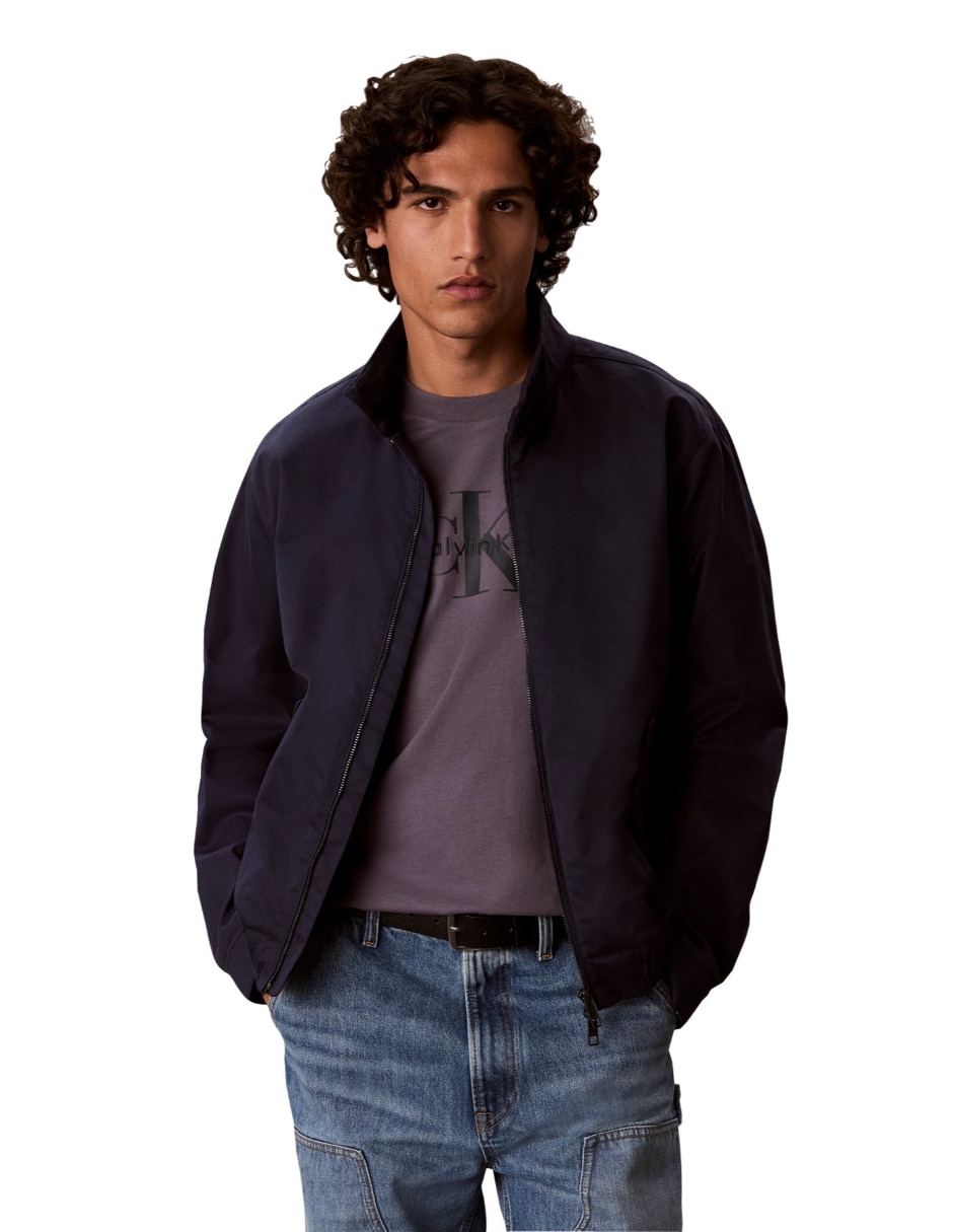Chamarra harrington de algodón con bolsillos para hombre Chamarra harrington de algodón con bolsillos para hombre