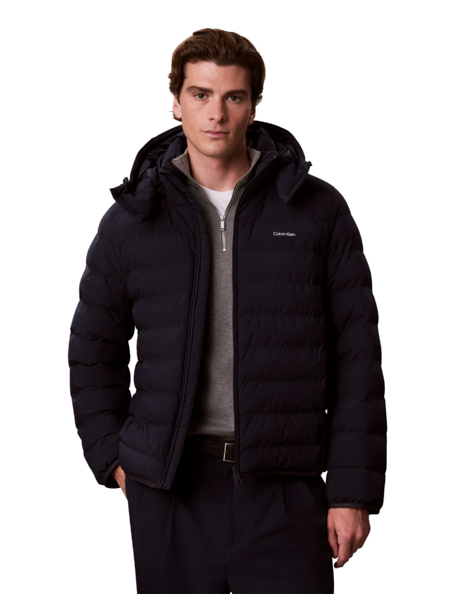 Chamarra capitonada puffers impermeable con capucha para hombre Chamarra capitonada puffers impermeable con capucha para hombre