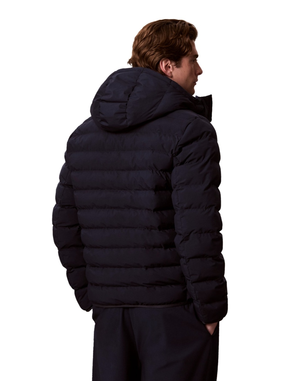 Chamarra capitonada puffers impermeable con capucha para hombre 5