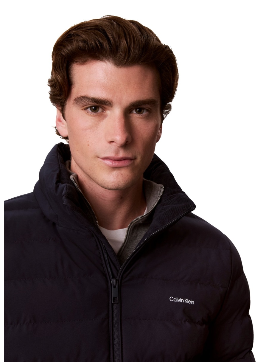 Chamarra capitonada puffers impermeable con capucha para hombre 3