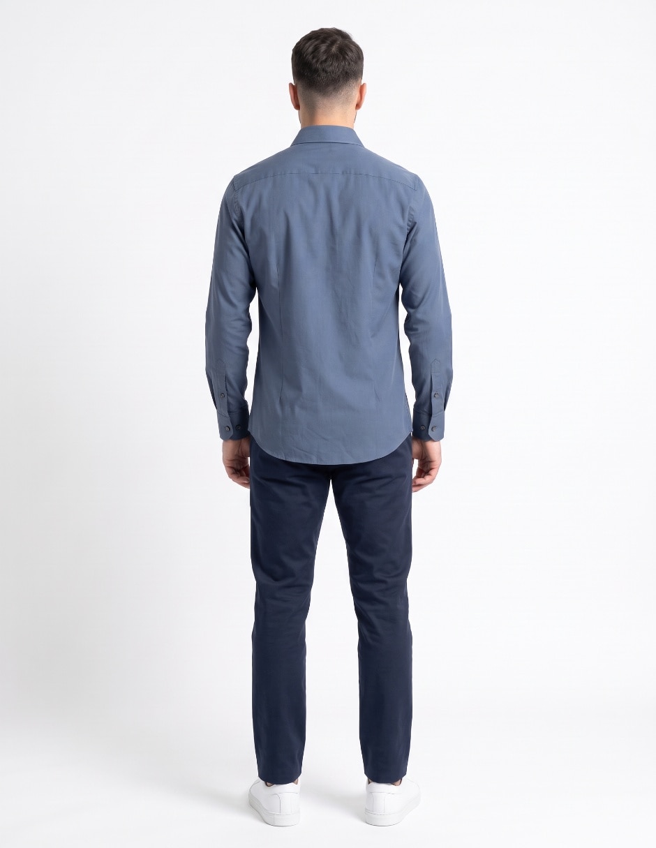 Camisa casual de algodón manga larga para hombre 2