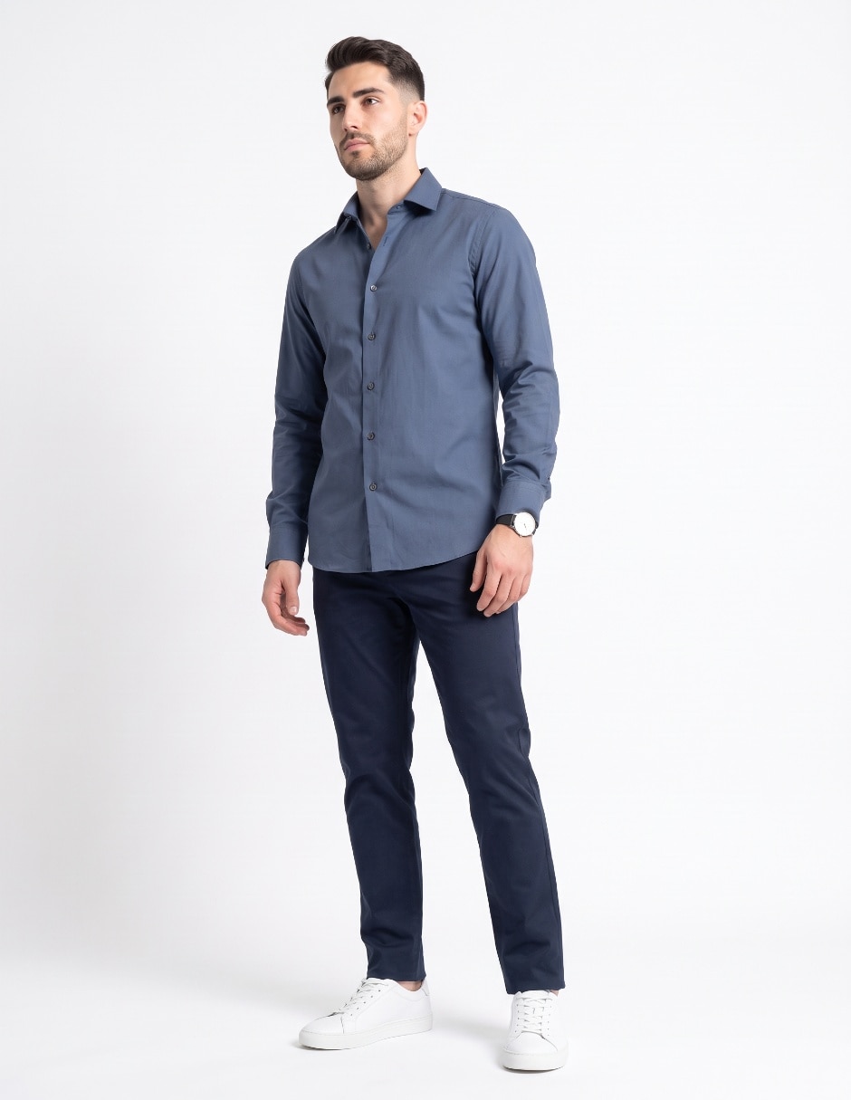 Camisa casual de algodón manga larga para hombre 3