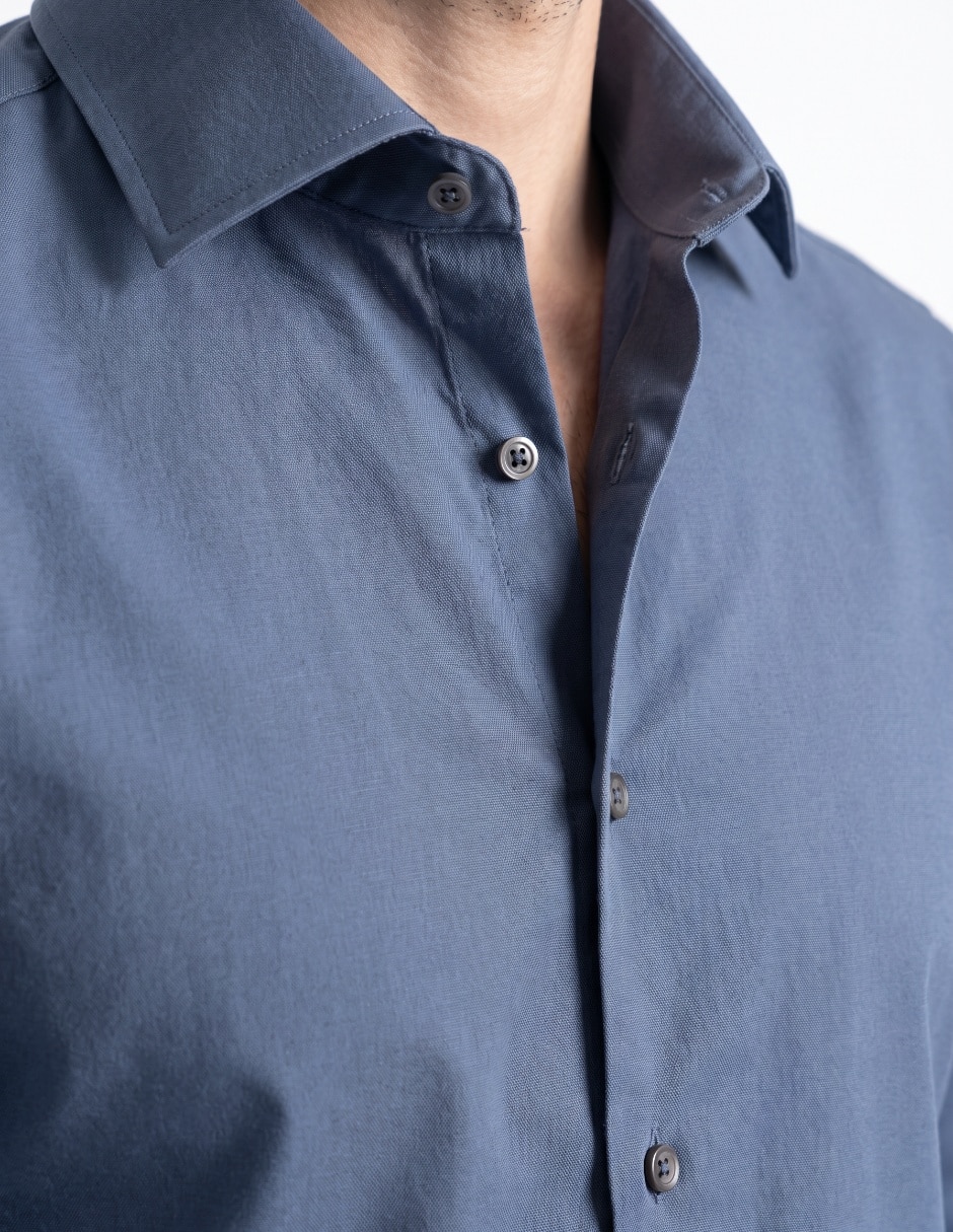 Camisa casual de algodón manga larga para hombre 4