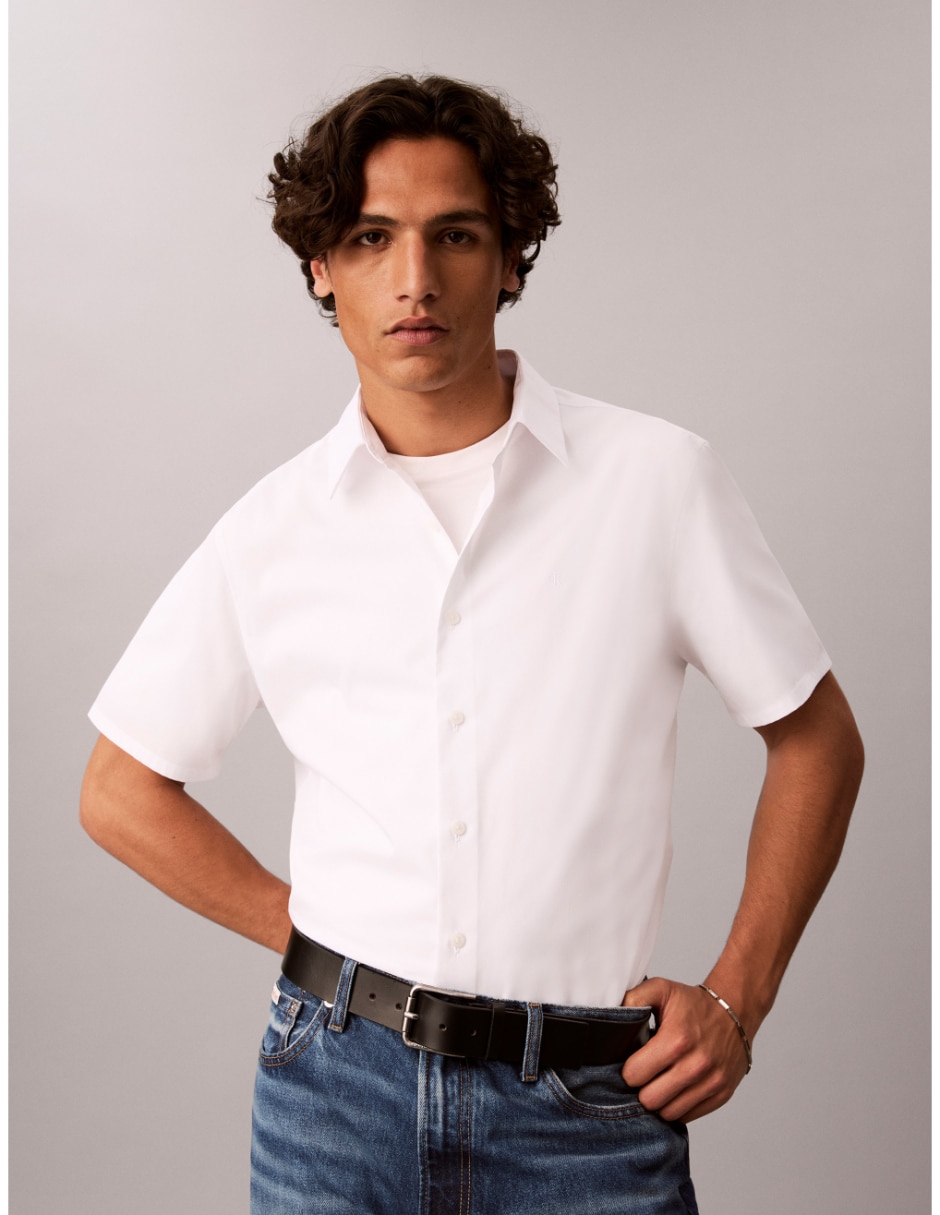 Camisa casual de algodón manga corta para hombre Camisa casual de algodón manga corta para hombre