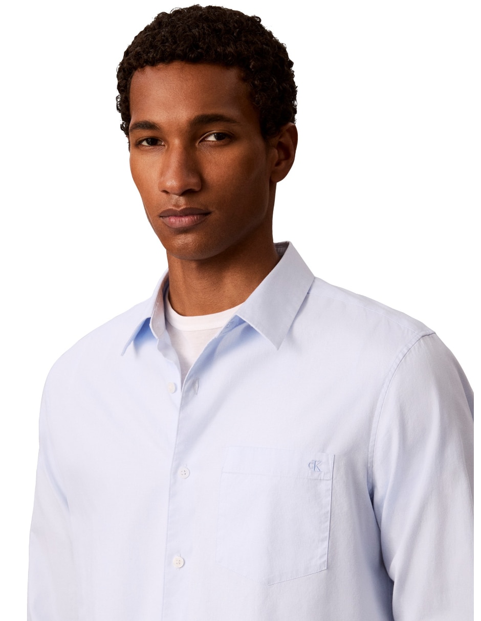 Camisa casual de algodón manga larga para hombre 3