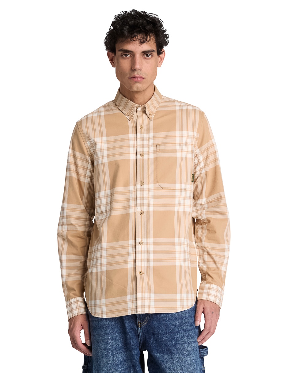 Camisa casual manga larga para hombre