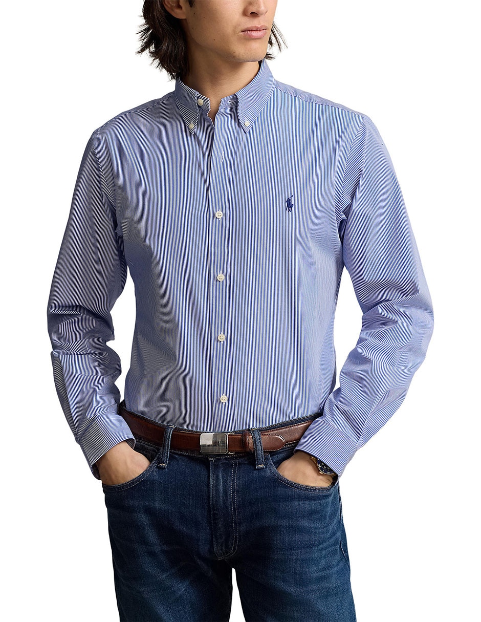 Camisa formal de algodón manga larga para hombre 5