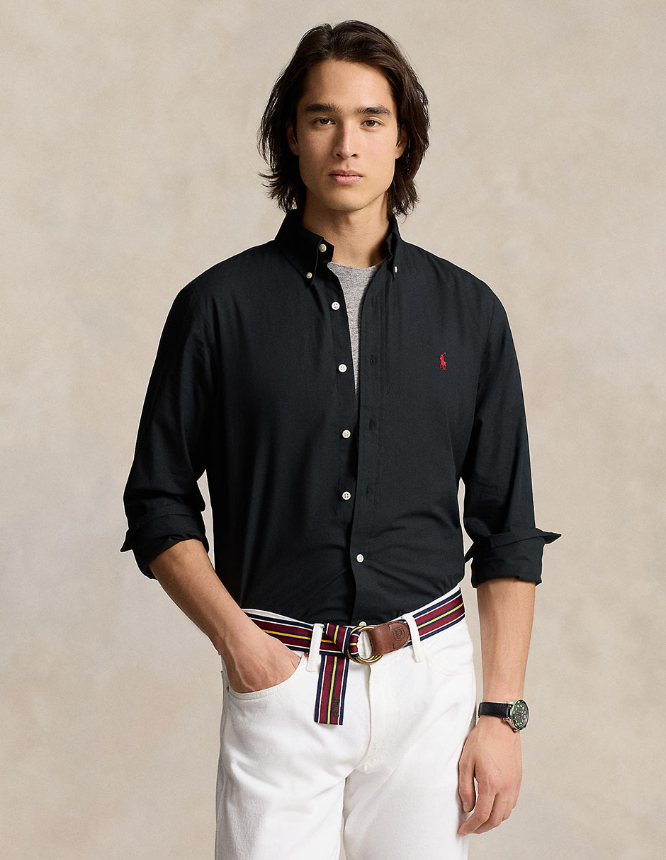 Camisa casual de algodón manga larga para hombre