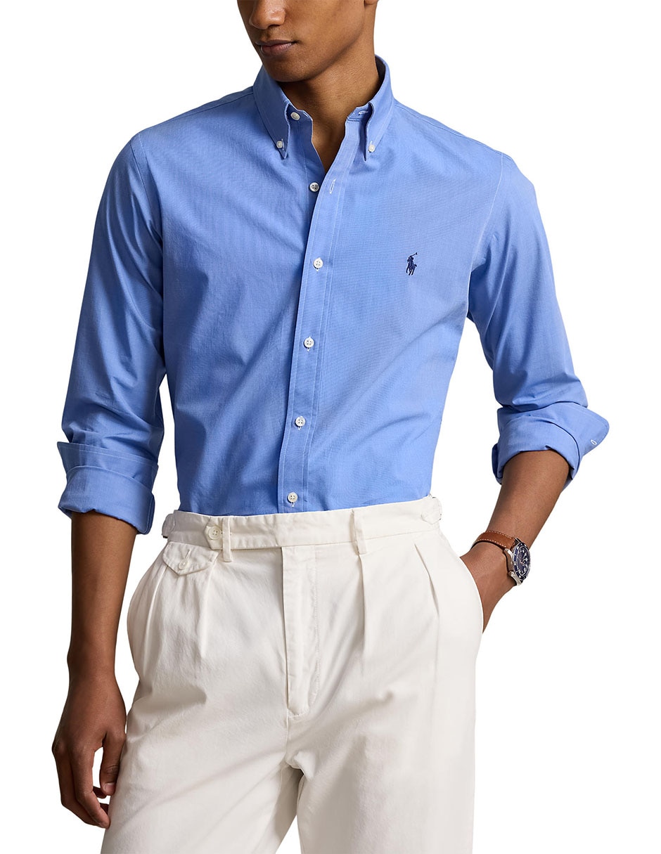 Camisa formal de algodón manga larga para hombre 8