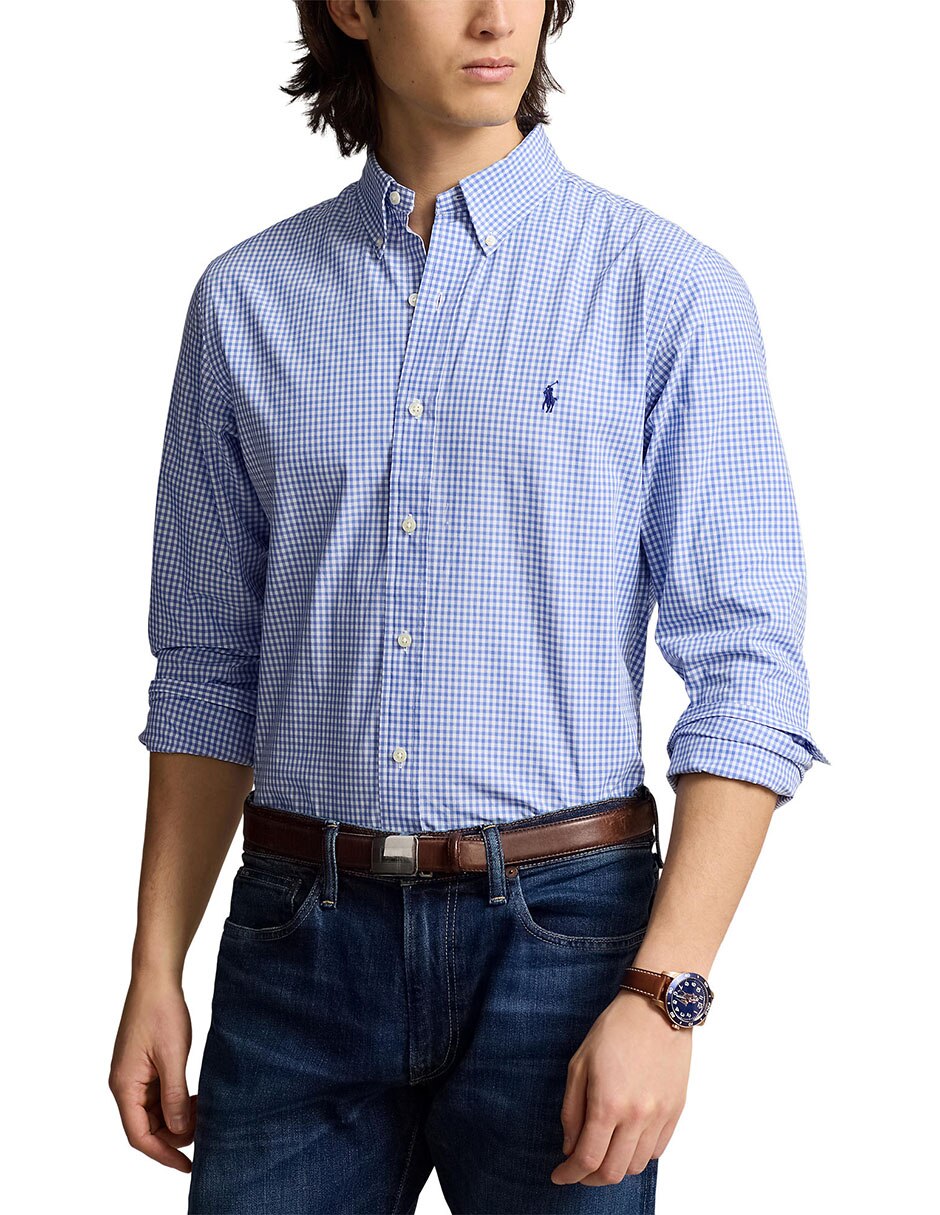 Camisa formal de algodón manga larga para hombre 8