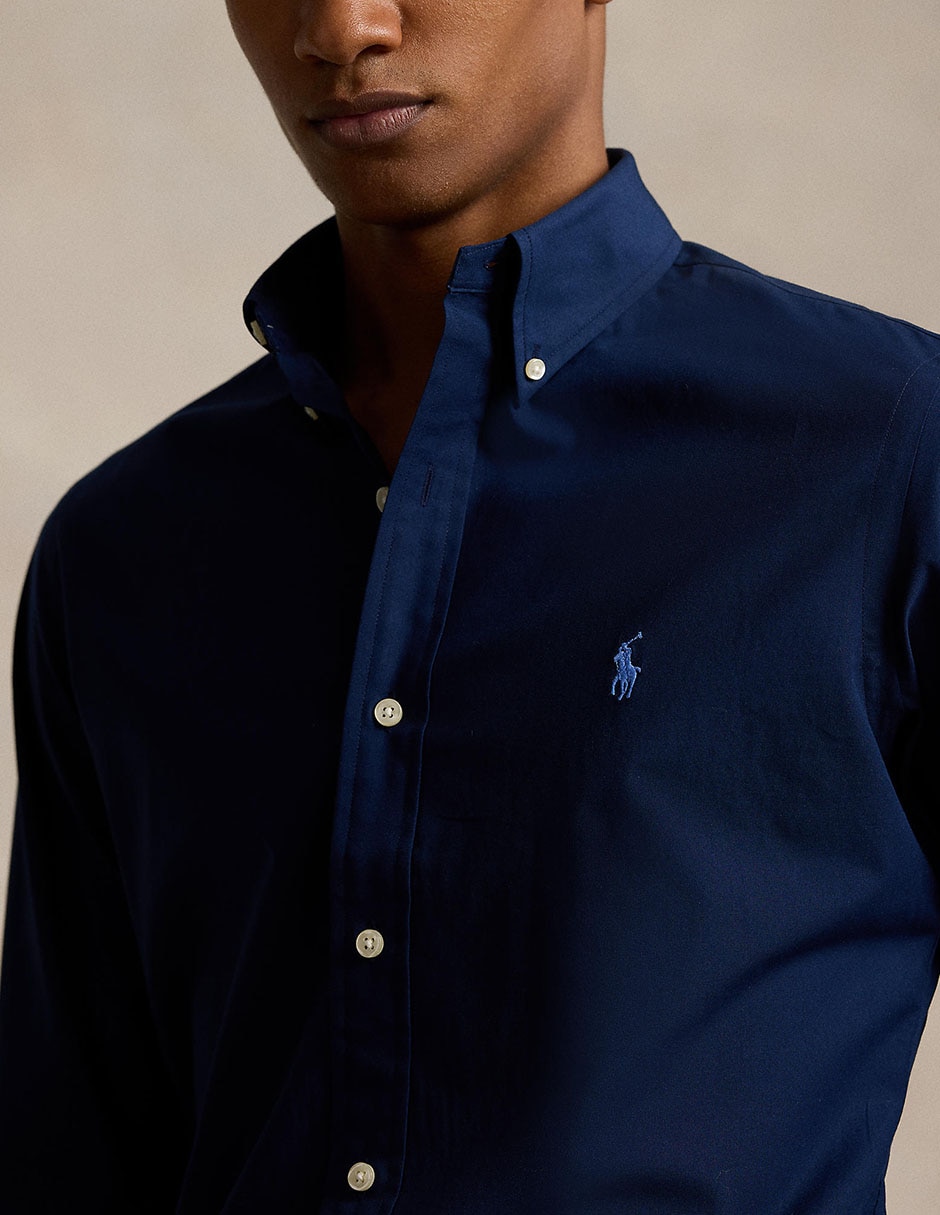Camisa formal de algodón manga larga para hombre 4