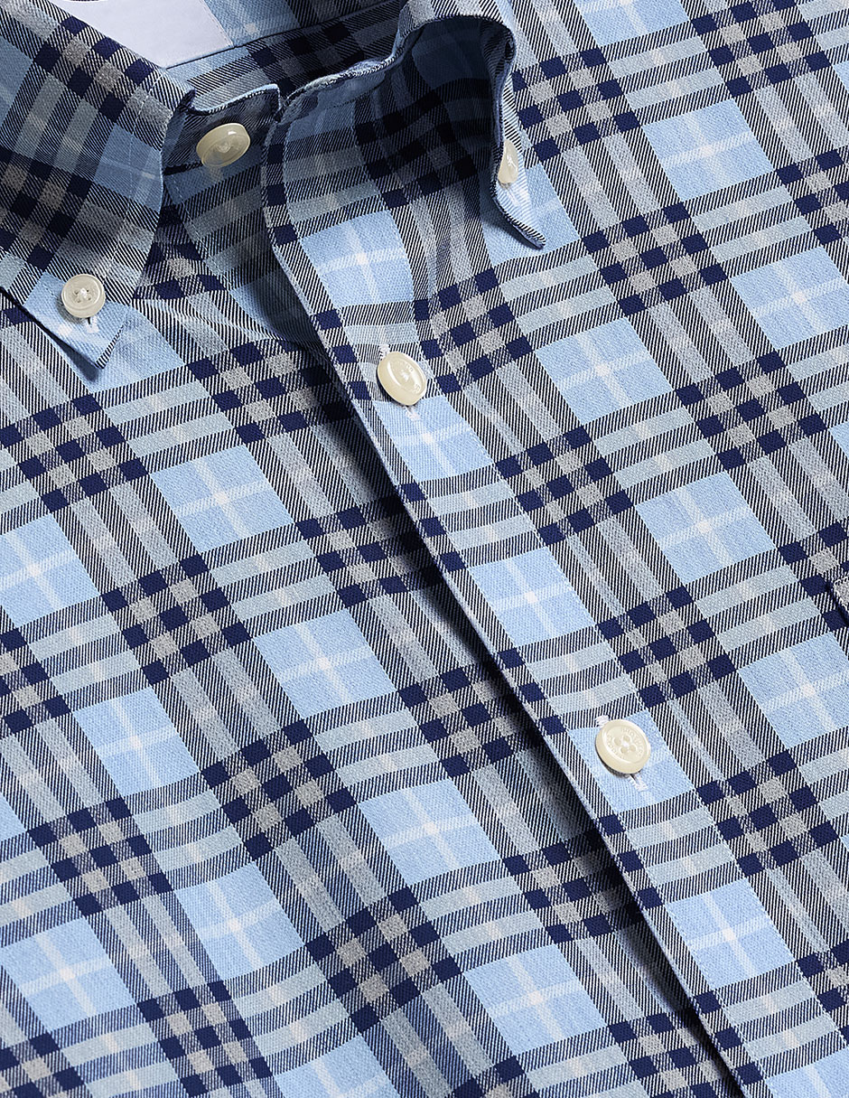 Camisa casual de algodón manga 3/4 para hombre