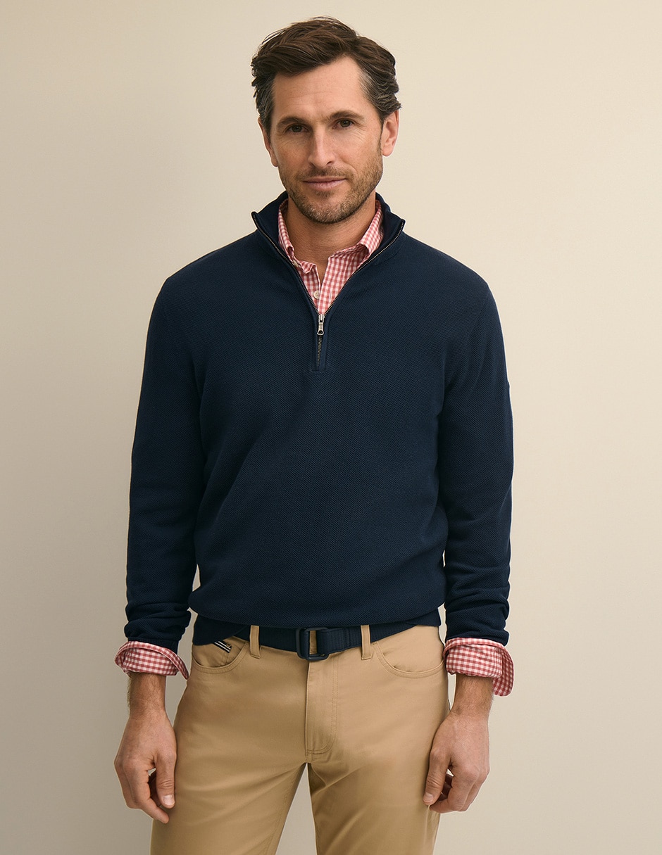 Suéter cuello con cierre para hombre