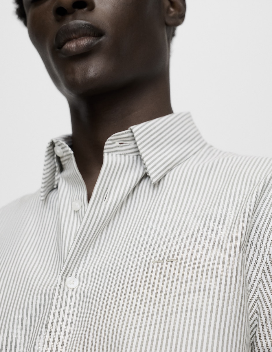 Camisa casual de algodón manga larga para hombre 6