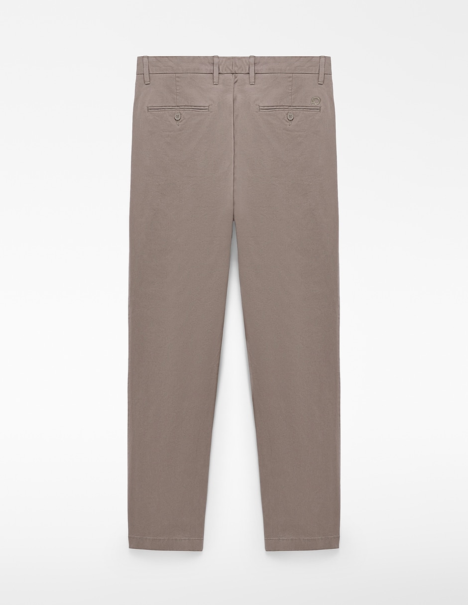 Pantalón chino regular de algodón para hombre 4