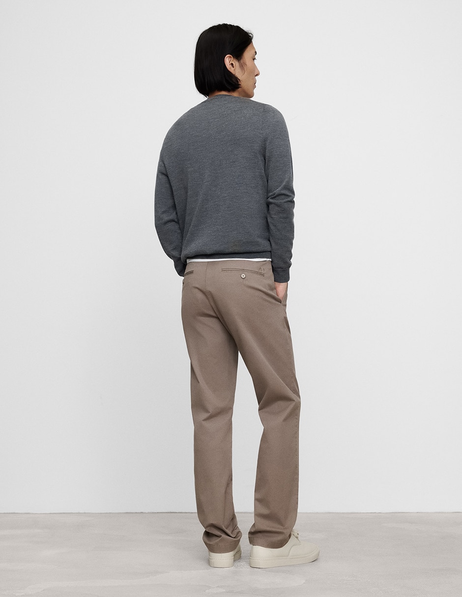Pantalón chino regular de algodón para hombre 3