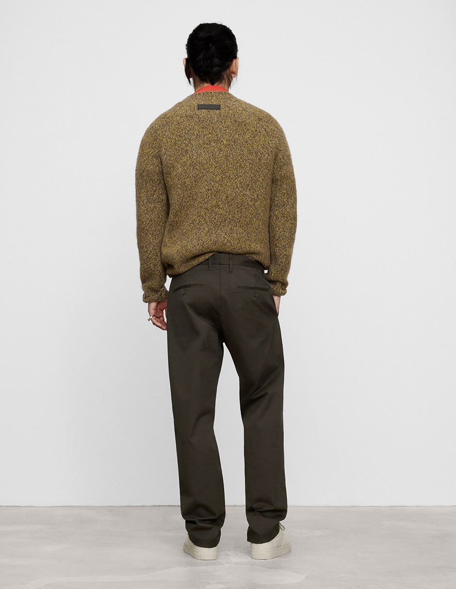 Pantalón chino regular de algodón para hombre 4
