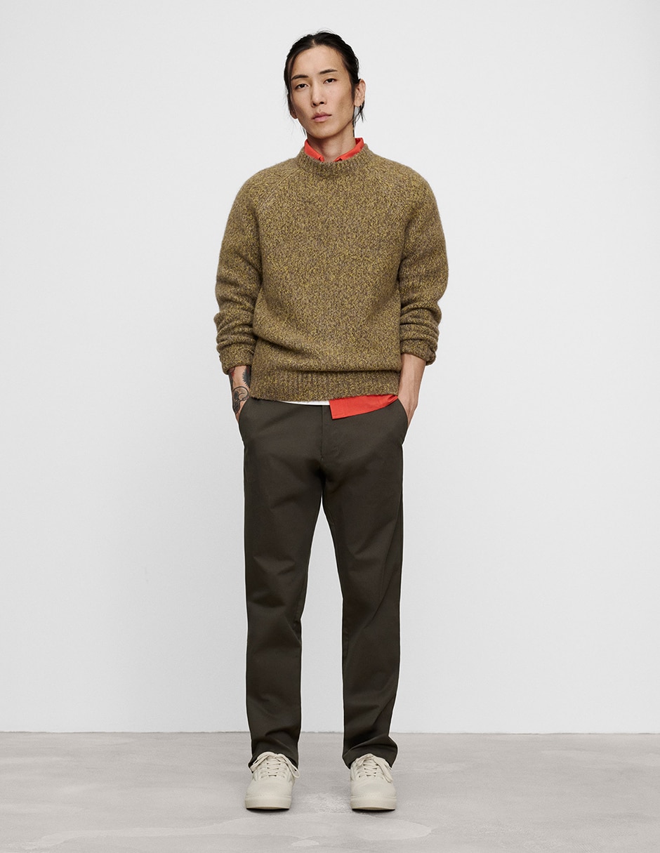 Pantalón chino regular de algodón para hombre 3