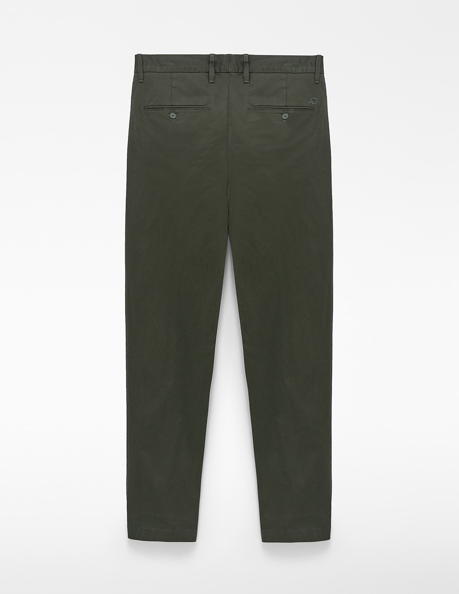 Pantalón chino regular de algodón para hombre 2