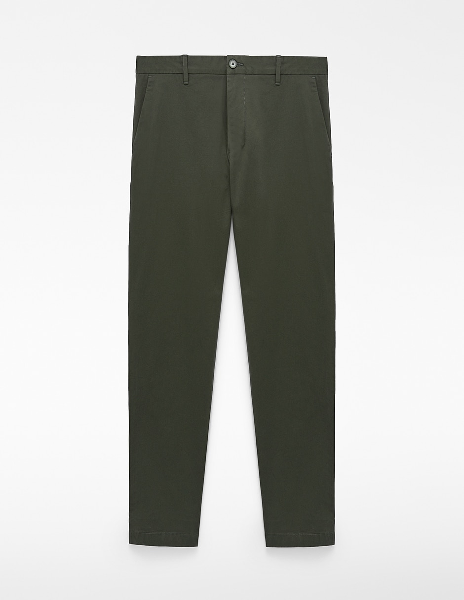 Pantalón chino regular de algodón para hombre 6