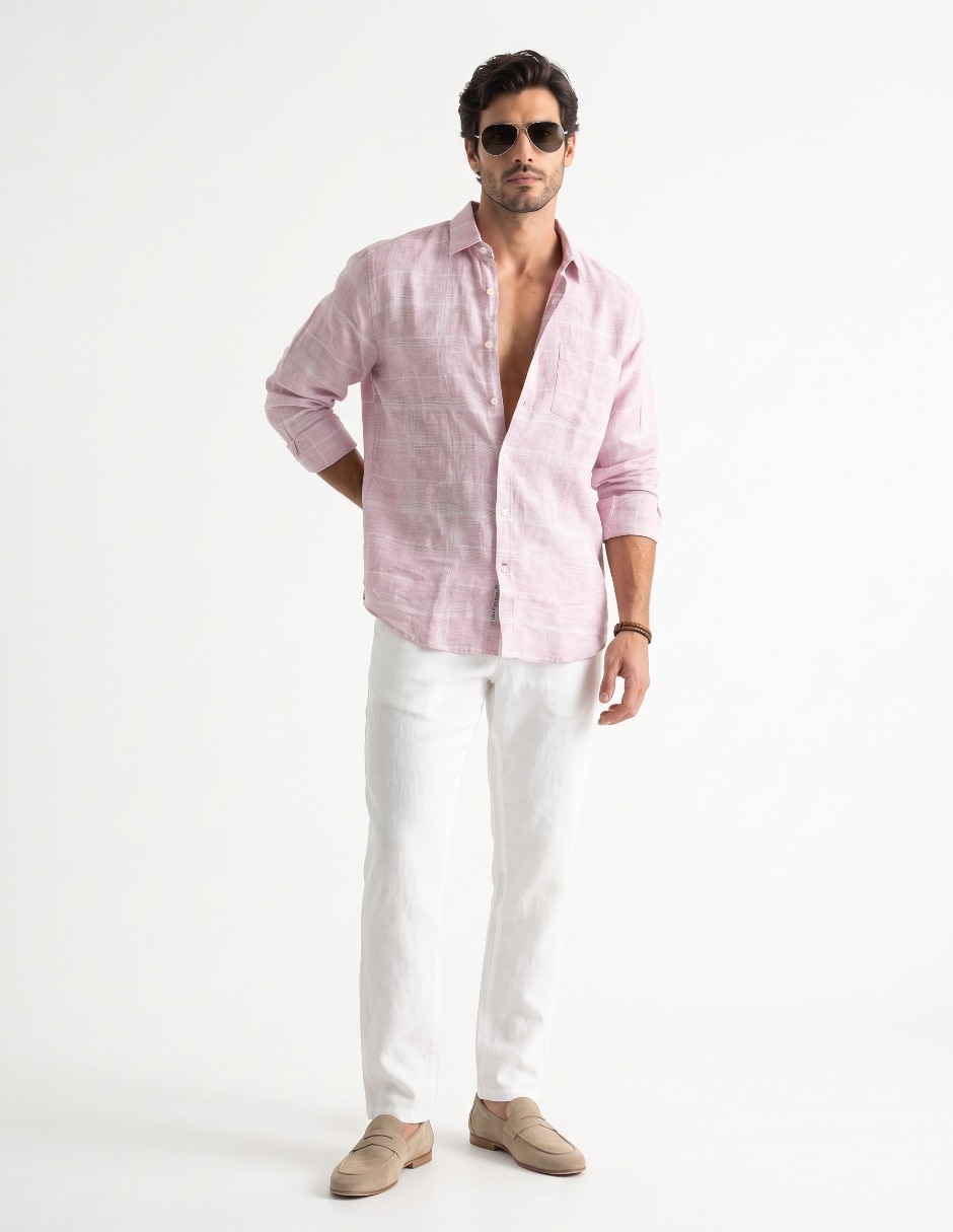 Camisa casual manga larga para hombre 3